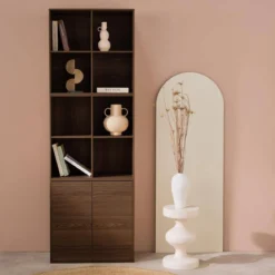 Libreria modulare in legno 3 elementi, 2 ante 8 vani