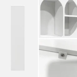 sweeek Libreria organica bianca effetto legno con 8 vani