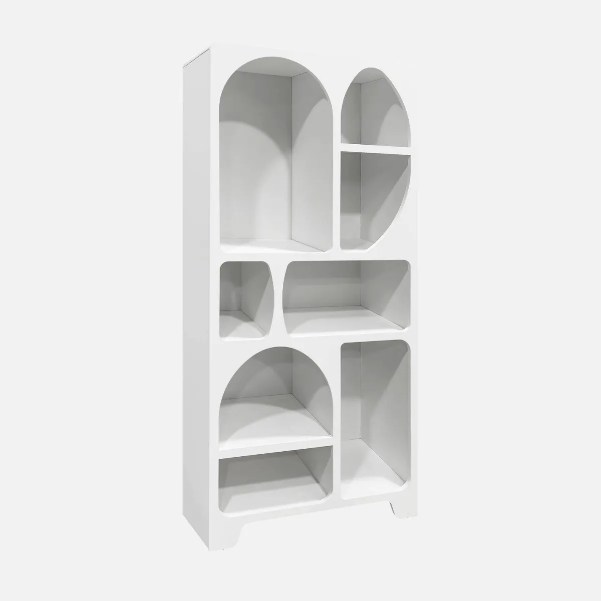 sweeek Libreria organica bianca effetto legno con 8 vani