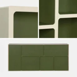 sweeek Libreria organica in legno bicolore con 8 scomparti