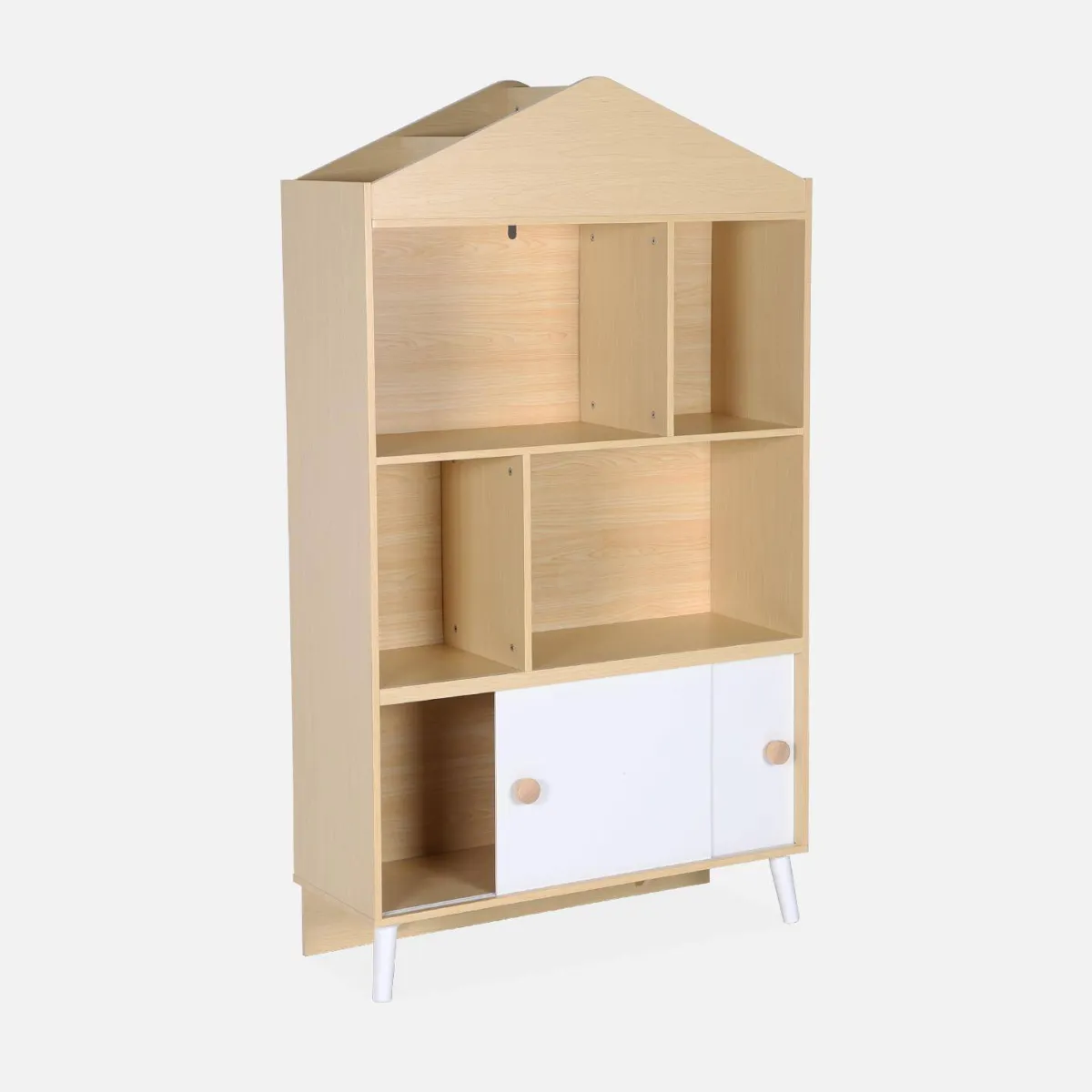 sweeek Libreria per bambini a 2 ante, scaffali