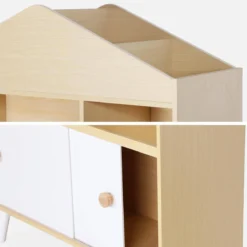 sweeek Libreria per bambini a 2 ante, scaffali