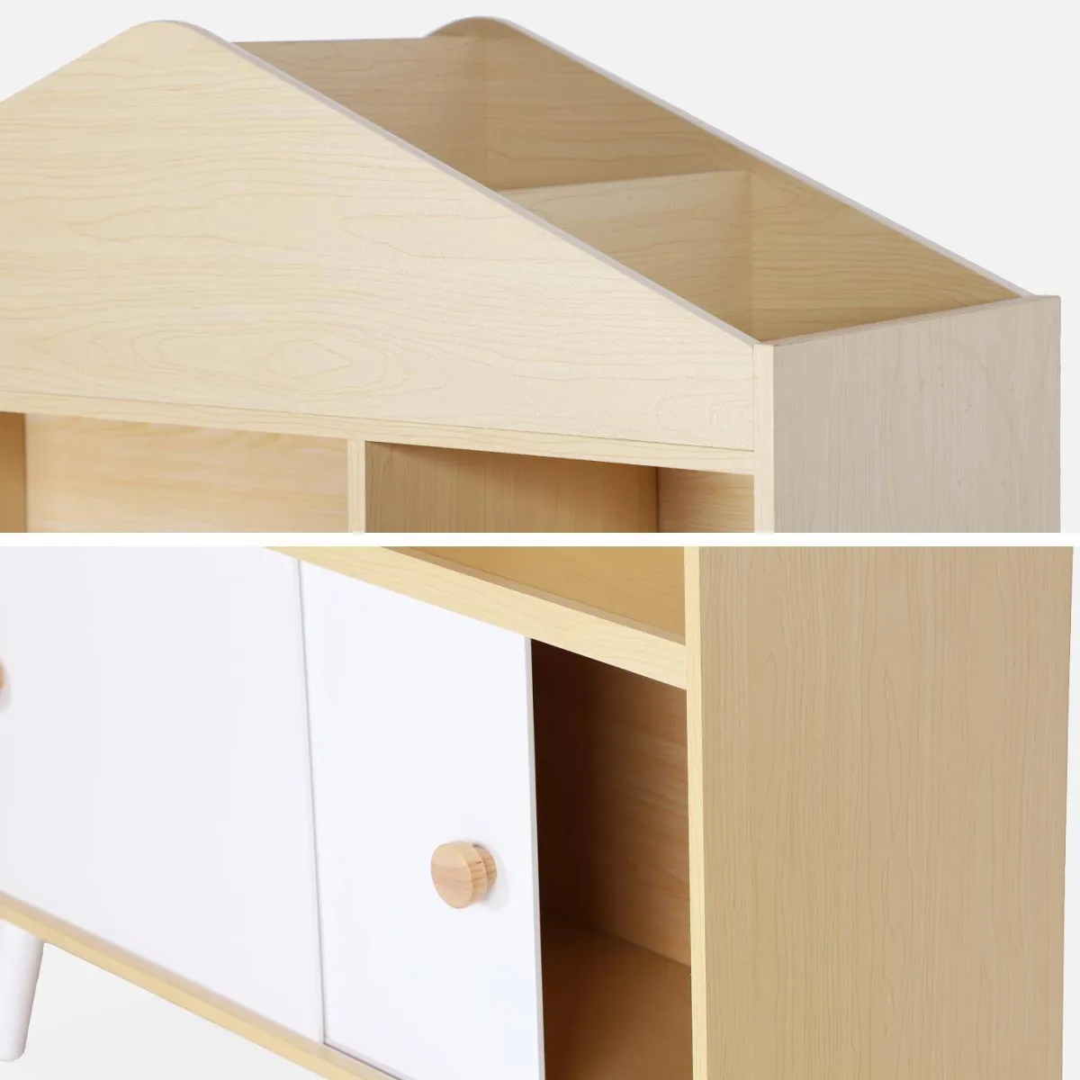 sweeek Libreria per bambini a 2 ante, scaffali