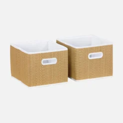 sweeek Libreria per bambini con 4 cestini in fibra vegetale