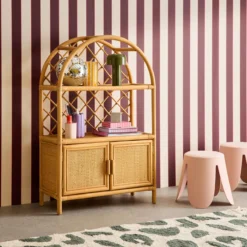 sweeek Libreria per bambini esotica in rattan naturale