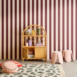 sweeek Libreria per bambini esotica in rattan naturale
