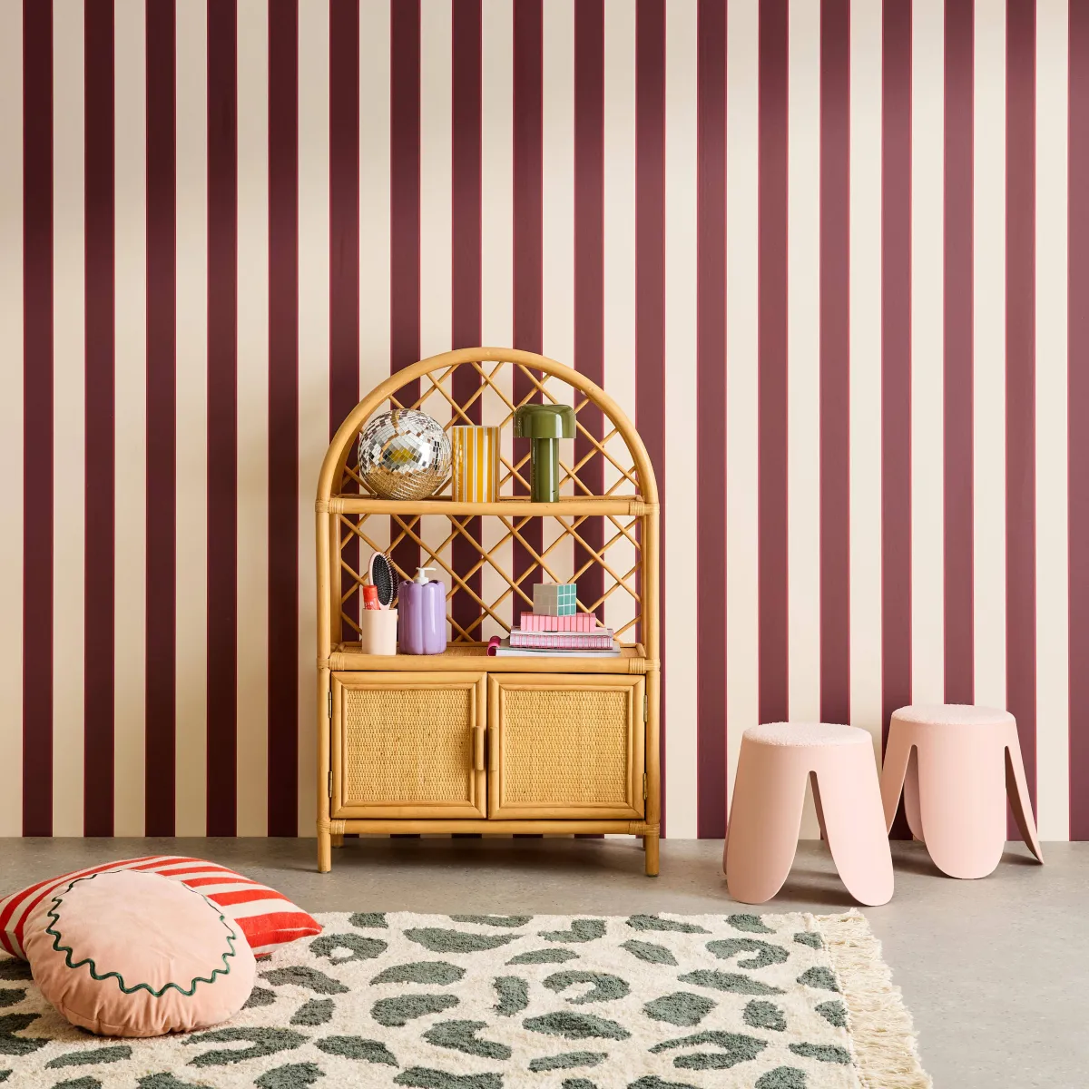 sweeek Libreria per bambini esotica in rattan naturale