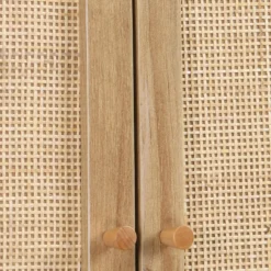 sweeek Mensola mobile WC decorato in legno e canna