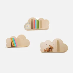 Mensole da parete nuvole per la cameretta dei bambini, set di 3