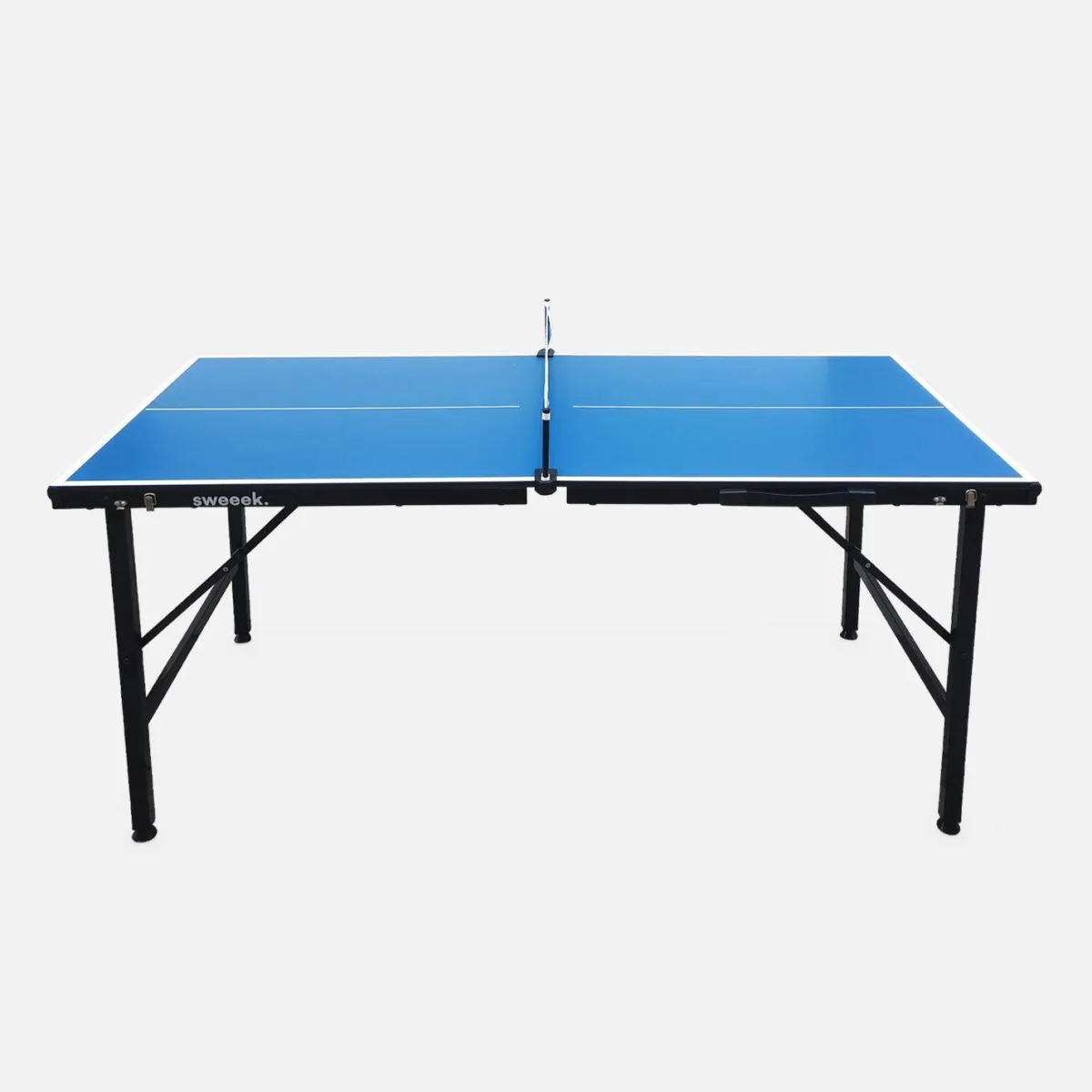 sweeek Mini tavolo da ping pong per interni pieghevole con 4 racchette e 6 palline, 150cm