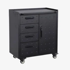 sweeek Mobile basso da garage con 4 cassetti e una porta