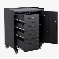 sweeek Mobile basso da garage con 4 cassetti e una porta