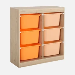 Mobile contenitore per bambini con 6 scatole colorate