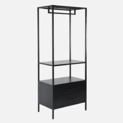 sweeek Mobile d'ingresso, appendiabiti in metallo con guardaroba e 2 cassetti
