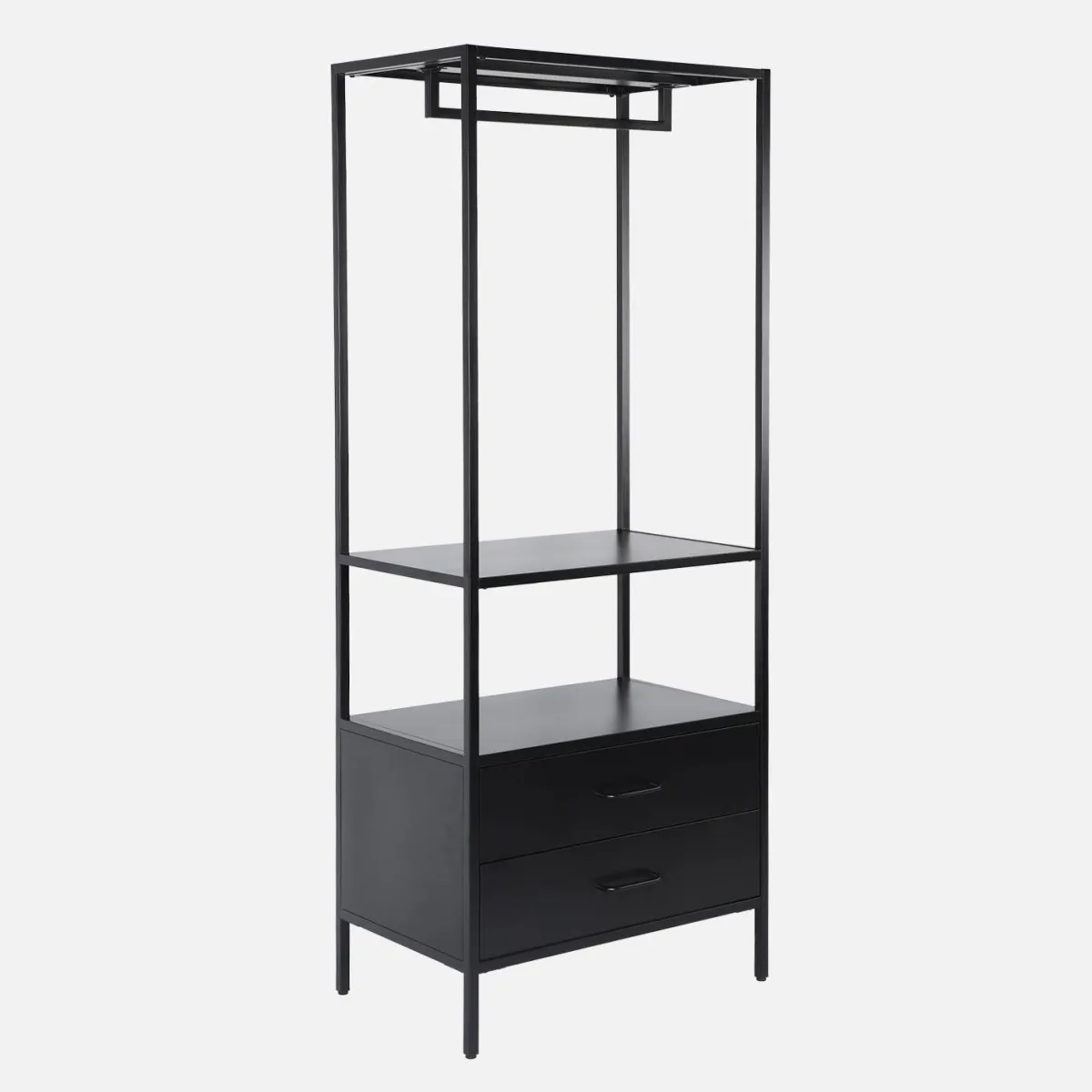 sweeek Mobile d'ingresso, appendiabiti in metallo con guardaroba e 2 cassetti