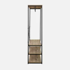 sweeek Mobile d'ingresso in metallo e legno con barra di sospensione, 3 livelli