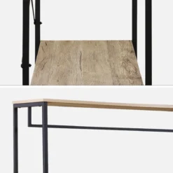sweeek Mobile d'ingresso in metallo e legno con barra di sospensione, 3 livelli