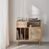 sweeek Mobile per vinili con decorazioni in canna e legno