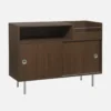 sweeek Mobile per vinili vintage decorazione legno e acciaio inossidabile, 100cm