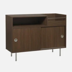 sweeek Mobile per vinili vintage decorazione legno e acciaio inossidabile, 100cm