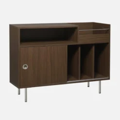sweeek Mobile per vinili vintage decorazione legno e acciaio inossidabile, 100cm