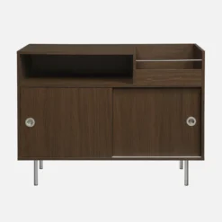 sweeek Mobile per vinili vintage decorazione legno e acciaio inossidabile, 100cm