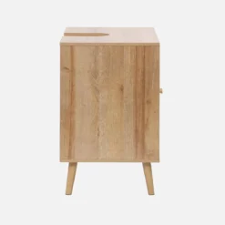 sweeek Mobile sotto lavabo decorato in legno e vimini