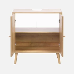 sweeek Mobile sotto lavabo decorato in legno e vimini