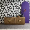 sweeek Mobile TV a 4 ante effetto legno esotico, 140cm