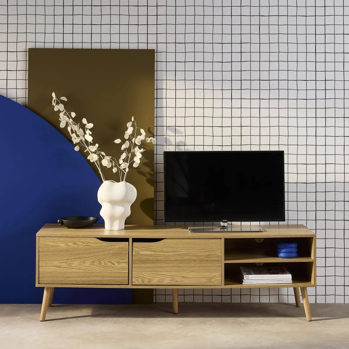 sweeek Mobile TV a 2 ante effetto noce, 160cm