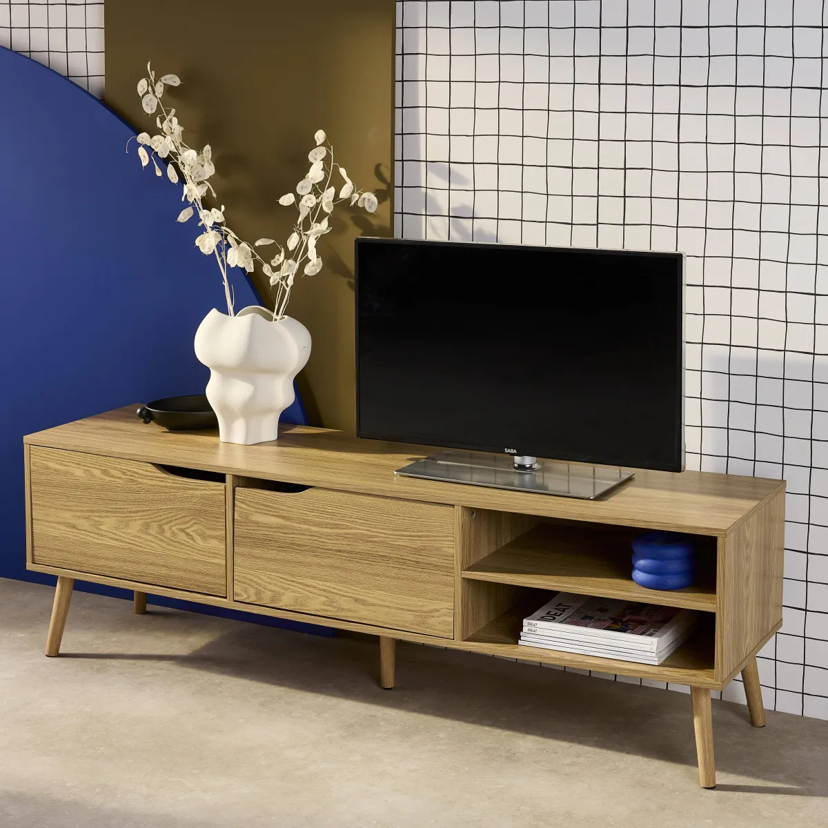 sweeek Mobile TV a 2 ante effetto noce, 160cm