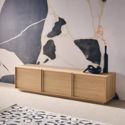 sweeek Mobile TV decorazione legno 3 ante 140cm