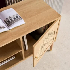 sweeek Mobile TV decorazione legno e canna 2 ante 140cm