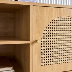 sweeek Mobile TV decorazione legno e canna 2 ante 140cm