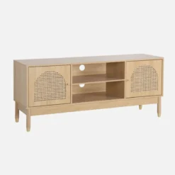 sweeek Mobile TV decorazione legno e canna 2 ante 140cm
