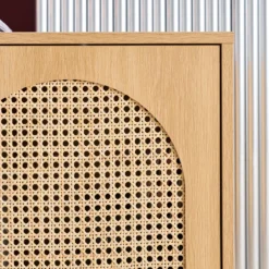 sweeek Mobile TV decorazione legno e canna 2 ante 140cm