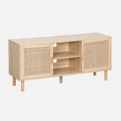 sweeek Mobile TV effetto canna e legno, 120cm