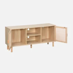 sweeek Mobile TV effetto canna e legno, 120cm