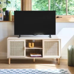 sweeek Mobile TV effetto canna e legno, 120cm