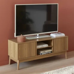sweeek Mobile TV effetto legno 2 ante, 120cm