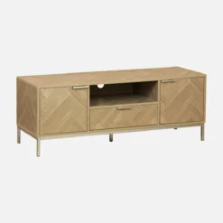 sweeek Mobile TV effetto legno a spina di pesce, 120cm