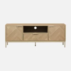 sweeek Mobile TV effetto legno a spina di pesce, 120cm
