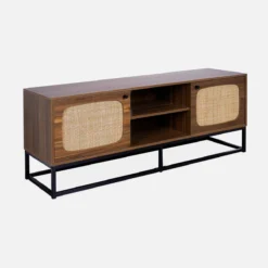 sweeek Mobile TV effetto legno e canna arrotondata, 140cm