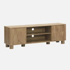 sweeek Mobile TV esotico effetto legno di mango 2 ante reversibili, 155cm