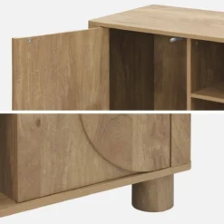 sweeek Mobile TV esotico effetto legno di mango 2 ante reversibili, 155cm