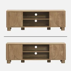 sweeek Mobile TV esotico effetto legno di mango 2 ante reversibili, 155cm