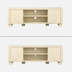 Mobile TV esotico effetto legno di mango 2 ante reversibili, 155cm
