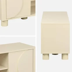 Mobile TV esotico effetto legno di mango 2 ante reversibili, 155cm