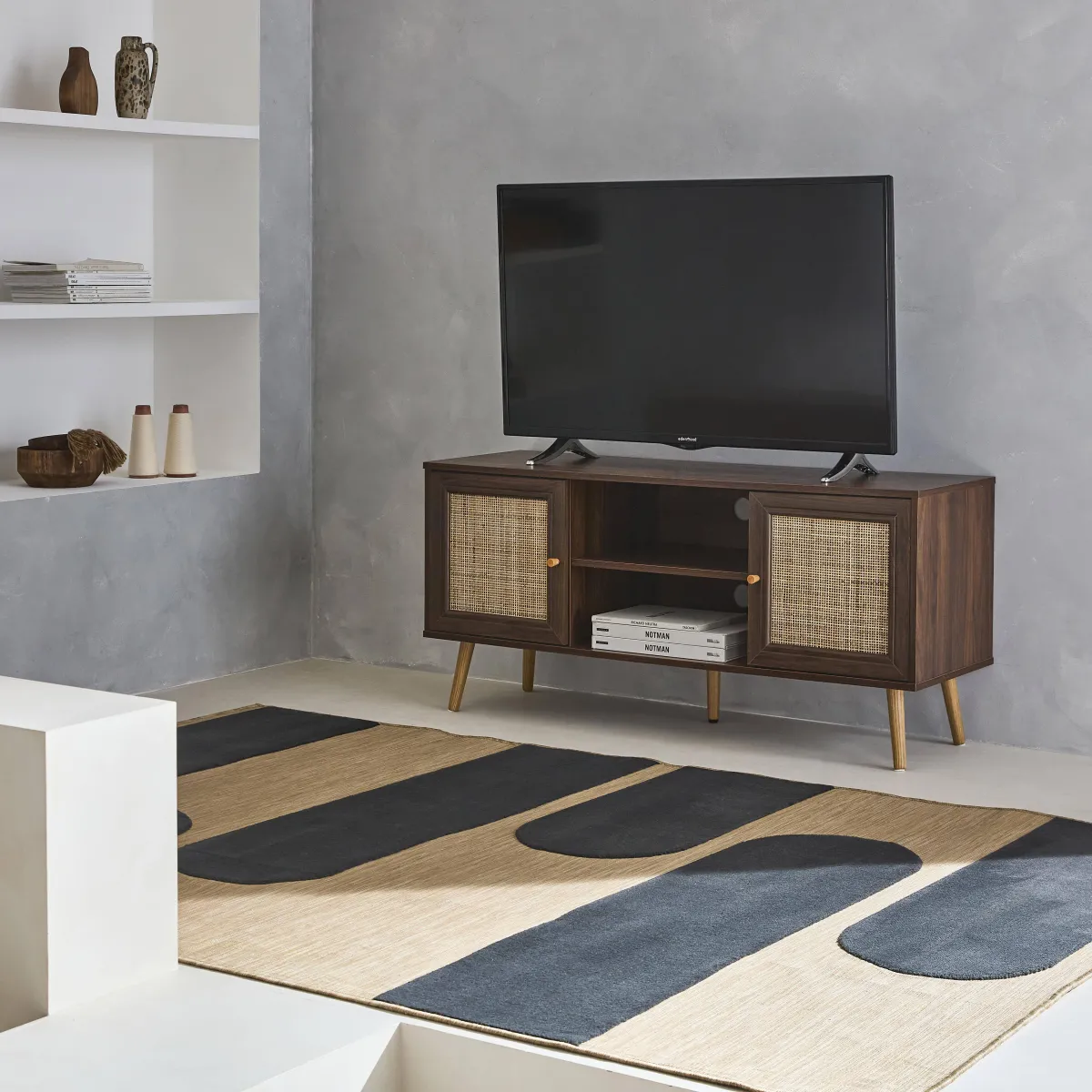 sweeek Mobile TV in cannage 2 livelli, 120cm