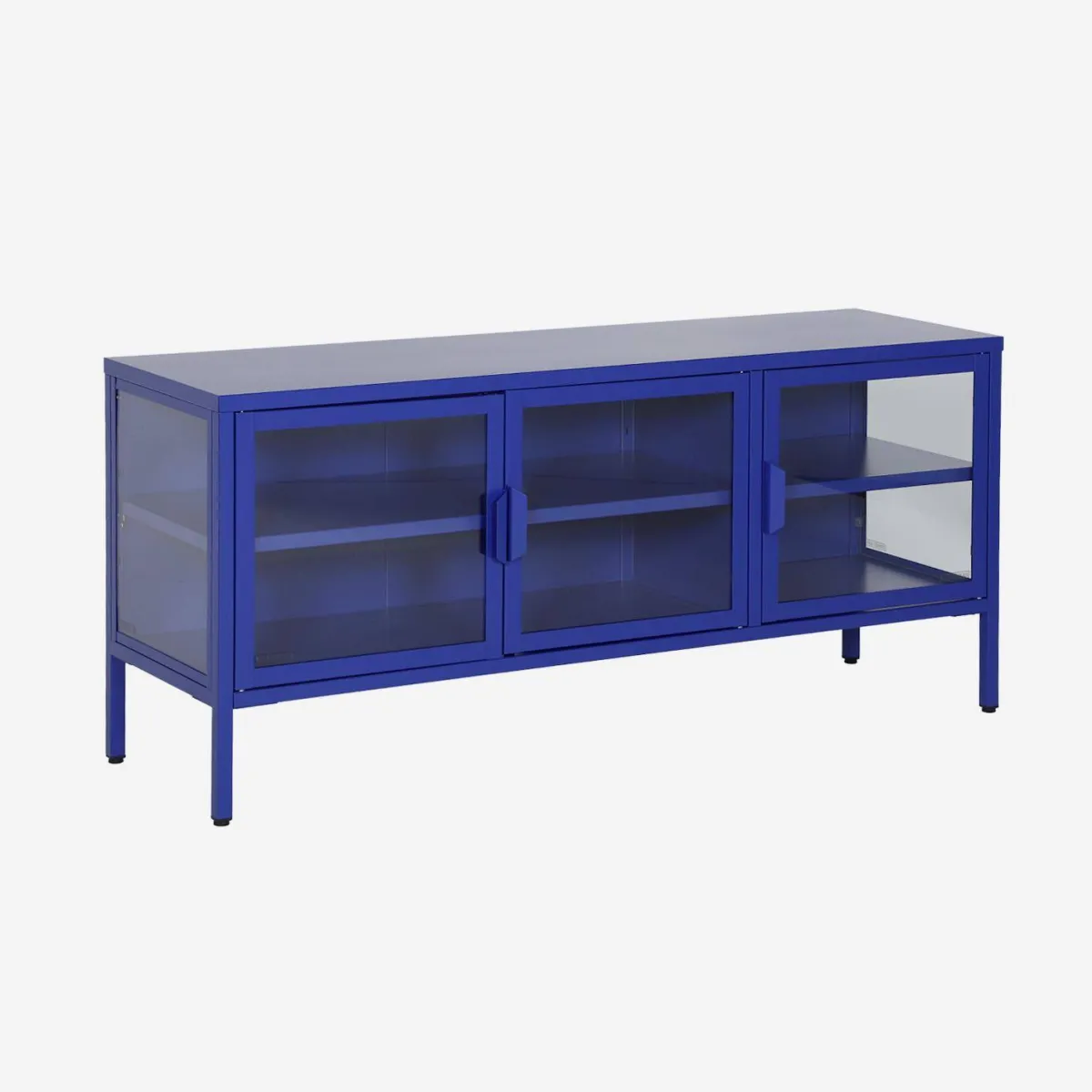 sweeek Mobile TV industriale in metallo e vetro temperato 3 ante 120cm